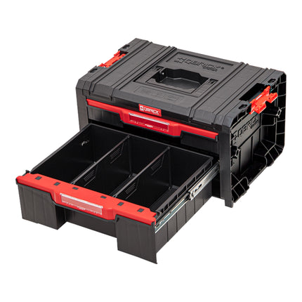 Qbrick System PRO Drawer 2 Toolbox 2.0 Basic empilable 450 x 310 x 244 mm 4,5 l 9,5 l IP54 avec deux tiroirs 5 séparateurs