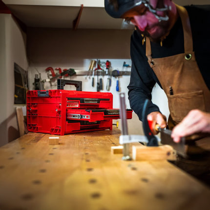 Qbrick System PRO Drawer 3 Toolbox 2.0 Expert RED ULTRA HD Mallette à outils 450 x 310 x 244 mm 13,5 l empilable IP54 avec 3 tiroirs