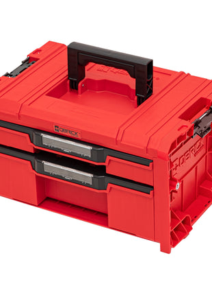 Qbrick System PRO Drawer 2 Toolbox 2.0 Expert RED ULTRA HD Mallette à outils 450 x 310 x 244 mm 14 l empilable IP54 avec 2 tiroirs