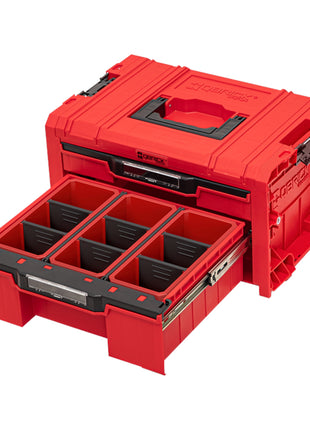 Qbrick System PRO Drawer 2 Toolbox 2.0 Expert RED ULTRA HD Mallette à outils 450 x 310 x 244 mm 14 l empilable IP54 avec 2 tiroirs