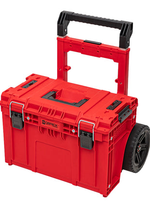 Qbrick System PRIME Cart RED ULTRA HD Możliwość sztaplowania 590 x 425 x 660 mm 37 l IP66 Udźwig 100 kg z podwójnym teleskopowym uchwytem aluminiowym