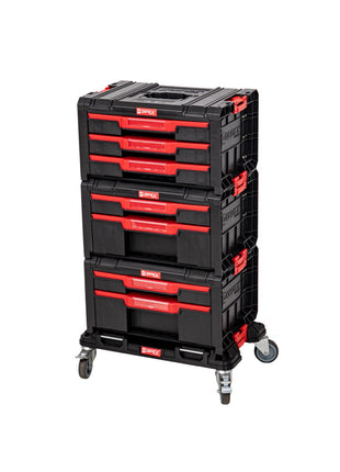 Qbrick System PRO Drawer Workshop Set 1 2.0 + 2x Drawer 2 Toolbox + 1x Drawer 3 Toolbox + planche à roulettes