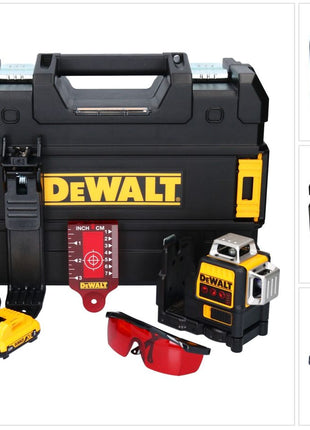 DeWalt DCE 089 D1R batterie rechargeable laser multiligne 12 V 3x 360 rouge + 1x batterie rechargeable 2.0 Ah + chargeur + TSTAK