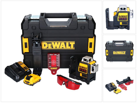 DeWalt DCE 089 D1R batterie rechargeable laser multiligne 12 V 3x 360 rouge + 1x batterie rechargeable 2.0 Ah + chargeur + TSTAK