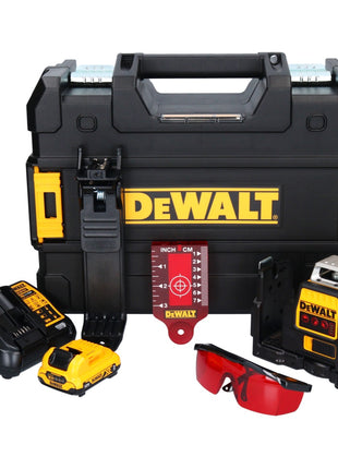 DeWalt DCE 089 D1R batterie rechargeable laser multiligne 12 V 3x 360 rouge + 1x batterie rechargeable 2.0 Ah + chargeur + TSTAK