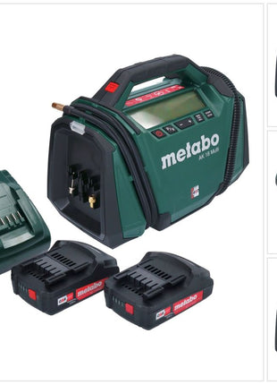 Metabo AK 18 Compresor multibatería 18 V 11 bar + 2x baterías 2,0 Ah + cargador