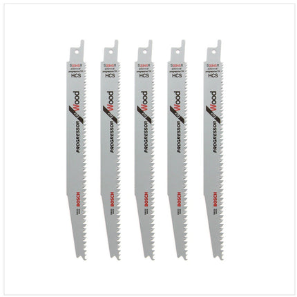 Bosch 5 Säbelsägeblätter 200 mm Progressor for Wood S 2345 X / S2345X ( 2608654404 ) - Toolbrothers