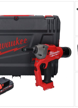 Riveteuse aveugle sur batterie Milwaukee M18 ONEFPRT-201X 18 V 20 kN sans balais + 1x batterie 2,0 Ah + boîtier HD - sans chargeur