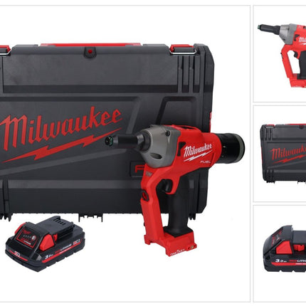 Milwaukee M18 ONEFPRT-301X Riveteuse sans fil 18 V 20 kN Brushless + 1x batterie 3,0 Ah + HD Box - sans chargeur
