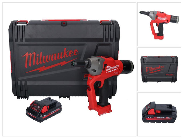 Milwaukee M18 ONEFPRT-301X Riveteuse sans fil 18 V 20 kN Brushless + 1x batterie 3,0 Ah + HD Box - sans chargeur
