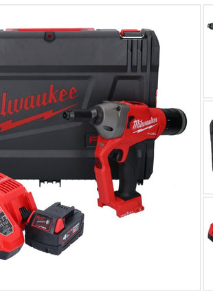 Riveteuse aveugle sur batterie Milwaukee M18 ONEFPRT-401X 18 V 20 kN sans balais + 1x batterie 4,0 Ah + chargeur + boîtier HD