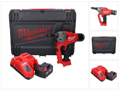 Milwaukee M18 ONEFPRT-401X remachadora ciega a batería 18 V 20 kN sin escobillas + 1x batería 4.0 Ah + cargador + caja HD