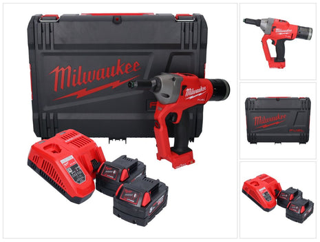 Milwaukee M18 ONEFPRT-502X remachadora ciega a batería 18 V 20 kN sin escobillas + 2x batería 5.0 Ah + cargador + caja HD