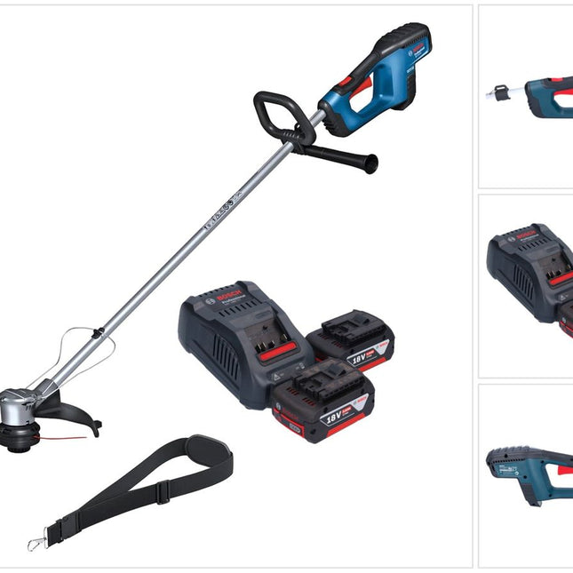 Coupe-bordures sans fil 18 V 330 mm Brushless + 2x batterie 5,0 Ah + chargeur Bosch GRT 18V-33 Professional