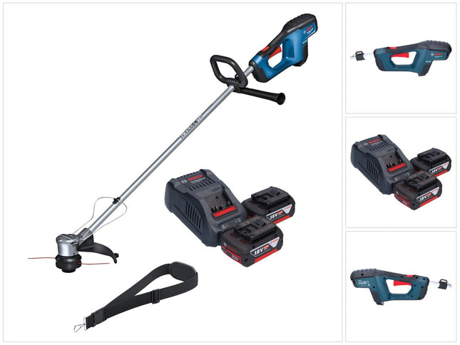 Coupe-bordures sans fil 18 V 330 mm Brushless + 2x batterie 5,0 Ah + chargeur Bosch GRT 18V-33 Professional