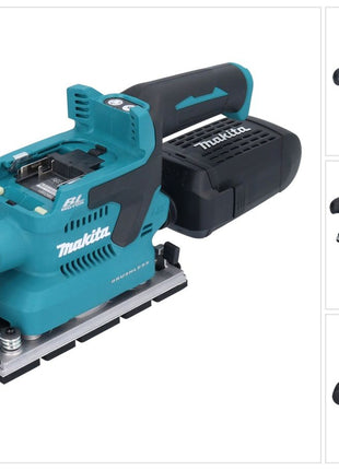 Makita DBO 381 ZU Ponceuse vibrante sans fil 18 V 93 x 185 mm Brushless Solo - sans batterie, sans chargeur