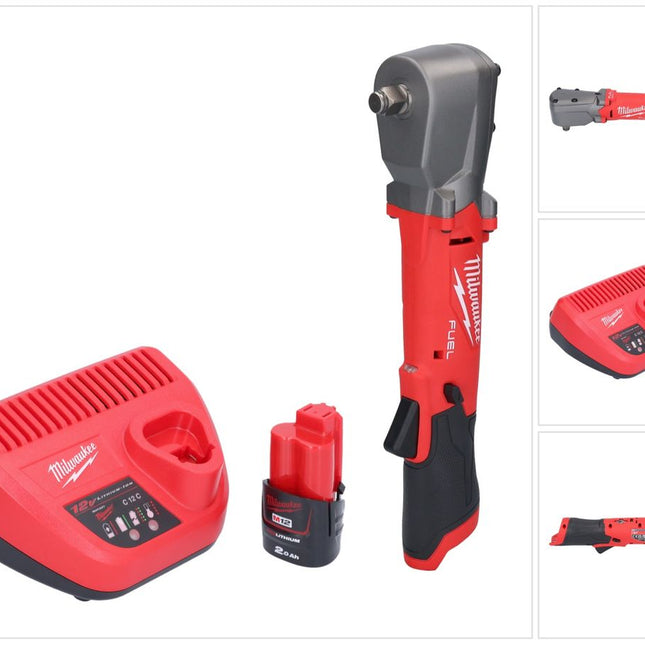 Milwaukee M12 FRAIWF12-201 Visseuse d'angle sans fil 12 V 1/2" 270 Nm Brushless + 1x batterie 2,0 Ah + chargeur