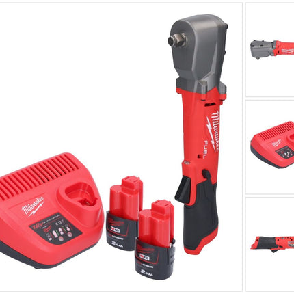 Milwaukee M12 FRAIWF12-202 Visseuse d'angle sans fil 12 V 1/2" 270 Nm Brushless + 2x batterie 2,0 Ah + chargeur