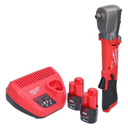 Milwaukee M12 FRAIWF12-202 Visseuse d'angle sans fil 12 V 1/2" 270 Nm Brushless + 2x batterie 2,0 Ah + chargeur