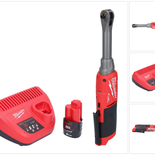 Milwaukee M12 FHIR14LR-201 Clé à cliquet haute vitesse 12 V 47 Nm 1/4" Brushless + 1x batterie 2,0 Ah + chargeur