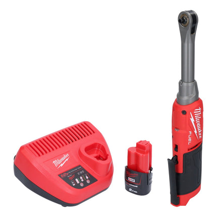 Milwaukee M12 FHIR14LR-201 Clé à cliquet haute vitesse 12 V 47 Nm 1/4" Brushless + 1x batterie 2,0 Ah + chargeur
