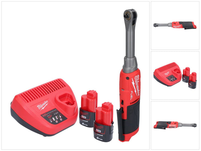 Milwaukee M12 FHIR14LR-202 Clé à cliquet sans fil à grande vitesse 12 V 47 Nm 1/4" Brushless + 2x batterie 2,0 Ah + chargeur