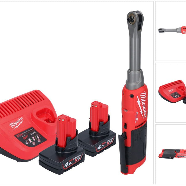 Milwaukee M12 FHIR14LR-402 batterie cliquet haute vitesse 12 V 47 Nm 1/4" brushless + 2x batterie 4,0 Ah + chargeur
