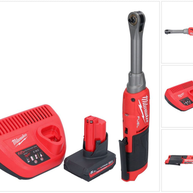 Milwaukee M12 FHIR14LR-501 Clé à cliquet haute vitesse 12 V 47 Nm 1/4" Brushless + 1x batterie 5,0 Ah + chargeur