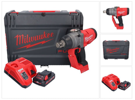 Llave de impacto inalámbrica Milwaukee M18 ONEFHIWF1-301X 18 V 2033 Nm 1″ sin escobillas + 1x batería 3.0 Ah + cargador + caja HD