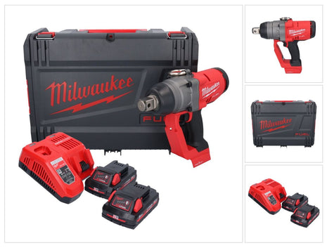 Milwaukee M18 ONEFHIWF1-302X Clé à choc sans fil 18 V 2033 Nm 1 Brushless + 2x batterie 3,0 Ah + chargeur + HD Box