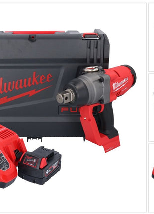 Llave de impacto inalámbrica Milwaukee M18 ONEFHIWF1-401X 18 V 2033 Nm 1″ sin escobillas + 1x batería 4,0 Ah + cargador + caja HD