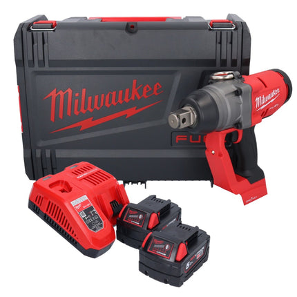 Clé à chocs sans fil Milwaukee M18 ONEFHIWF1-502X 18 V 2033 Nm 1″ brushless + 2x batterie 5,0 Ah + chargeur + boîtier HD