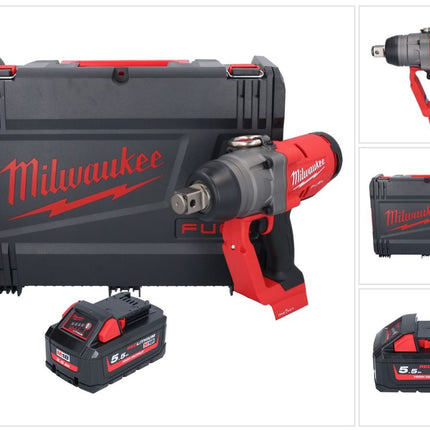 Clé à chocs sans fil Milwaukee M18 ONEFHIWF1-551X 18 V 2033 Nm 1″ brushless + 1x batterie 5,5 Ah + boîtier HD - sans chargeur