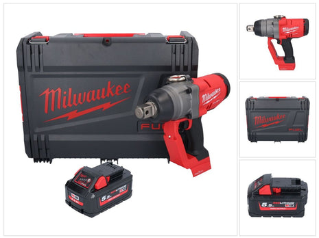 Milwaukee M18 ONEFHIWF1-551X Akku Schlagschrauber 18 V 2033 Nm 1″ Brushless + 1x Akku 5,5 Ah + HD Box - ohne Ladegerät