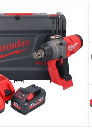 Clé à chocs sans fil Milwaukee M18 ONEFHIWF1-551X 18 V 2033 Nm 1″ brushless + 1x batterie 5,5 Ah + chargeur + boîtier HD