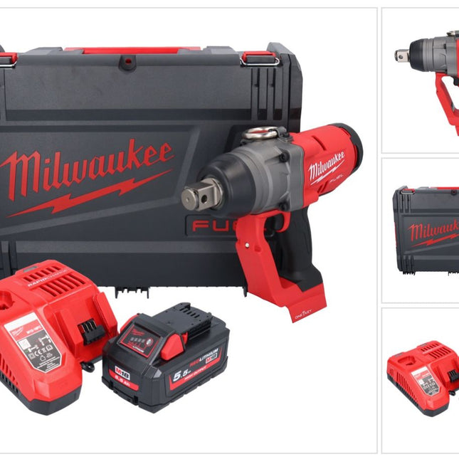 Clé à chocs sans fil Milwaukee M18 ONEFHIWF1-551X 18 V 2033 Nm 1″ brushless + 1x batterie 5,5 Ah + chargeur + boîtier HD