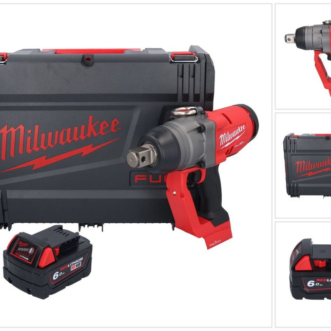 Clé à chocs sans fil Milwaukee M18 ONEFHIWF1-601X 18 V 2033 Nm 1″ brushless + 1x batterie 6,0 Ah + boîtier HD - sans chargeur
