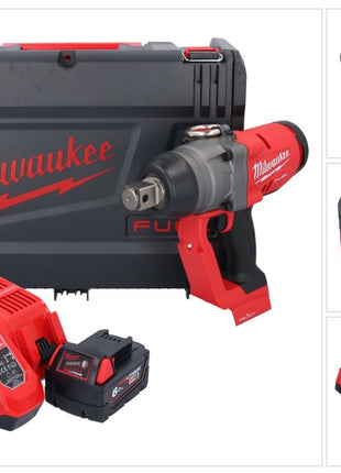 Llave de impacto inalámbrica Milwaukee M18 ONEFHIWF1-601X 18 V 2033 Nm 1″ sin escobillas + 1x batería 6,0 Ah + cargador + caja HD