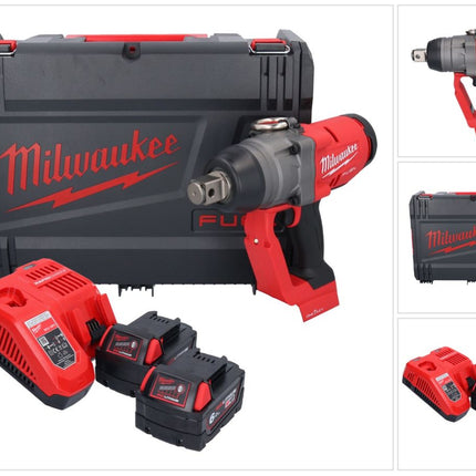 Clé à chocs sans fil Milwaukee M18 ONEFHIWF1-602X 18 V 2033 Nm 1″ brushless + 2x batterie 6,0 Ah + chargeur + boîtier HD