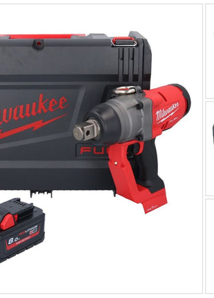 Milwaukee M18 ONEFHIWF1-801X Clé à choc sans fil 18 V 2033 Nm 1 Brushless + 1x batterie 8,0 Ah + HD Box - sans chargeur