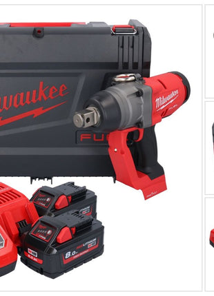 Milwaukee M18 ONEFHIWF1-802X Clé à choc sans fil 18 V 2033 Nm 1 Brushless ( 4933459733 ) + 2x batterie 8,0 Ah + chargeur + HD Box