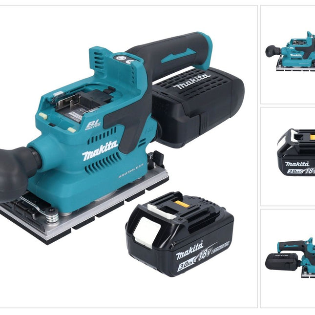 Makita DBO 381 F1U Ponceuse vibrante sans fil 18 V 93 x 185 mm Brushless + 1x batterie 3,0 Ah - sans chargeur