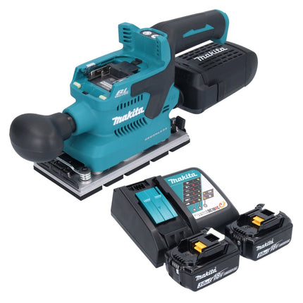 Makita DBO 381 RFU Ponceuse vibrante sans fil 18 V 93 x 185 mm Brushless + 2x batterie 3,0 Ah + chargeur