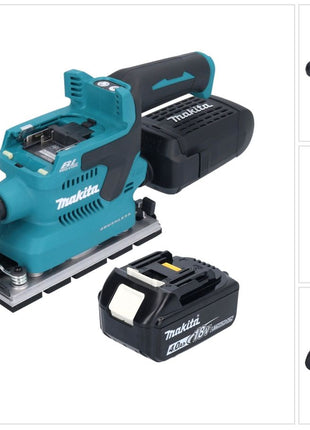 Makita DBO 381 M1U Ponceuse vibrante sans fil 18 V 93 x 185 mm Brushless + 1x batterie 4,0 Ah - sans chargeur