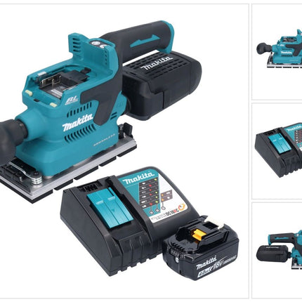 Makita DBO 381 RM1U Ponceuse vibrante sans fil 18 V 93 x 185 mm Brushless + 1x batterie 4,0 Ah + chargeur