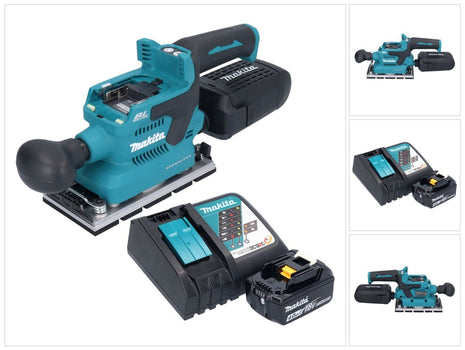 Makita DBO 381 RM1U Ponceuse vibrante sans fil 18 V 93 x 185 mm Brushless + 1x batterie 4,0 Ah + chargeur