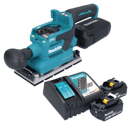 Makita DBO 381 RMU Ponceuse vibrante sans fil 18 V 93 x 185 mm Brushless + 2x batterie 4,0 Ah + chargeur