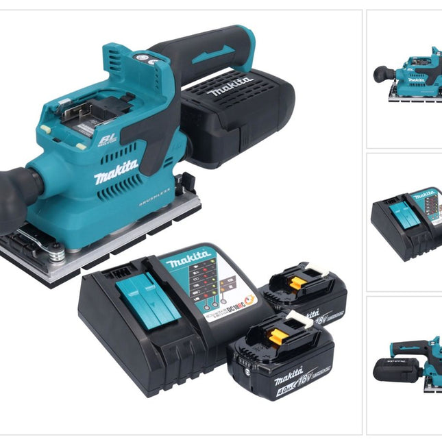 Makita DBO 381 RMU Ponceuse vibrante sans fil 18 V 93 x 185 mm Brushless + 2x batterie 4,0 Ah + chargeur