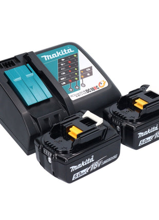 Makita DBO 381 RTU Ponceuse vibrante sans fil 18 V 93 x 185 mm Brushless + 2x batterie 5,0 Ah + chargeur