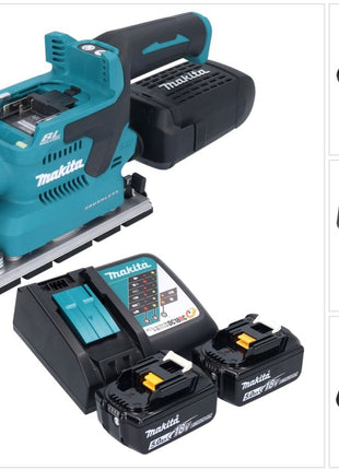 Makita DBO 381 RTU Ponceuse vibrante sans fil 18 V 93 x 185 mm Brushless + 2x batterie 5,0 Ah + chargeur